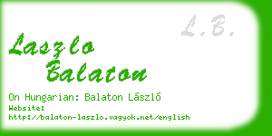 laszlo balaton business card