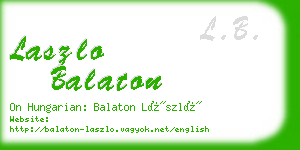 laszlo balaton business card